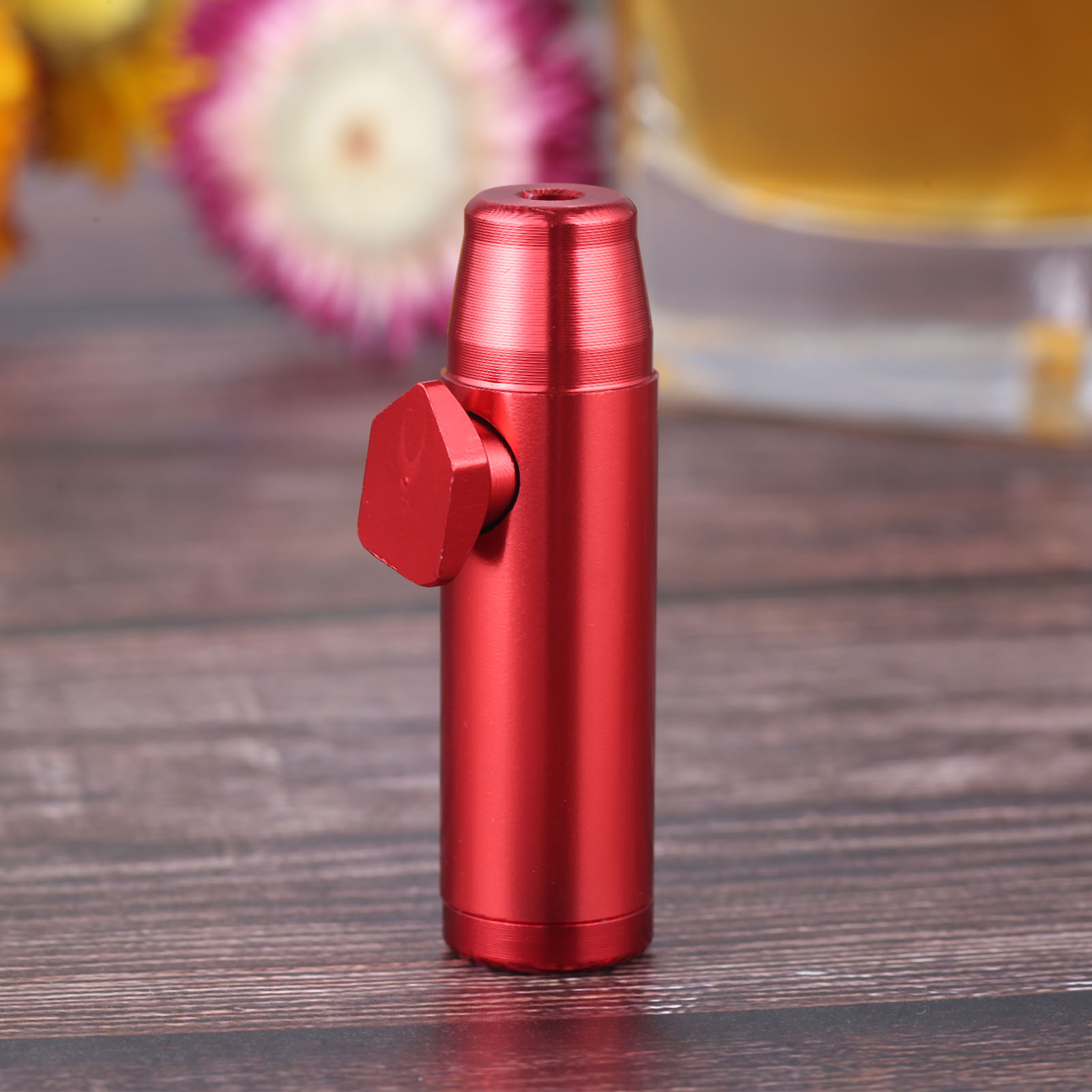 powdered tobacco dispenser 1Pc Red Portable Metal Dispenser Tobacco Herb Powder Container Sniffer Tool  Gift